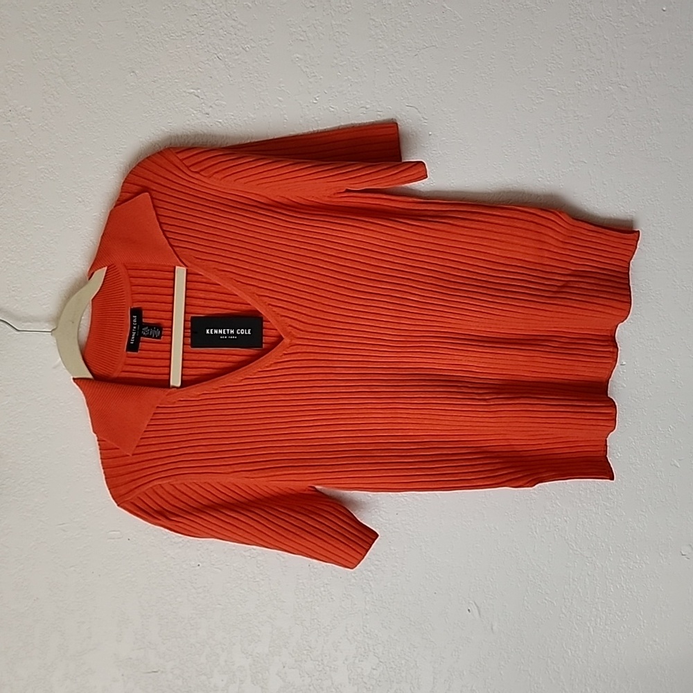 NWT Kenneth Cole Ribbed Sweater Orange Size XL